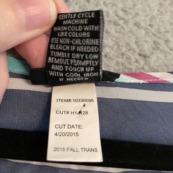 Torrid Sheer Tank Top Women's 0 (Large) Pullover Pocket Bright Stripes Blouse - Picture 3 of 7